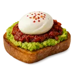 Avocado & Chorizo Jam Toast with Poached Egg