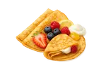 Seasonal Crepes with fruits and cream on top
