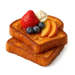 Brioche French Toast with fruits and cream on top